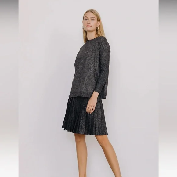 Apparalel THE INFINITY SKIRT IN METALLIC BLACK
